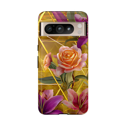 Golden Bloom Elegance Tough Floral Case - [HaveITcased]