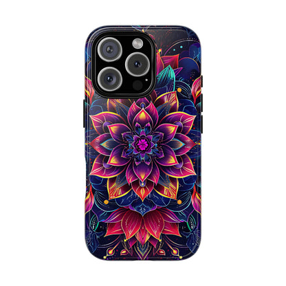 Luminous Lotus Bloom Floral Mandala Pattern Tough Phone Case Cover - [HaveITcased]