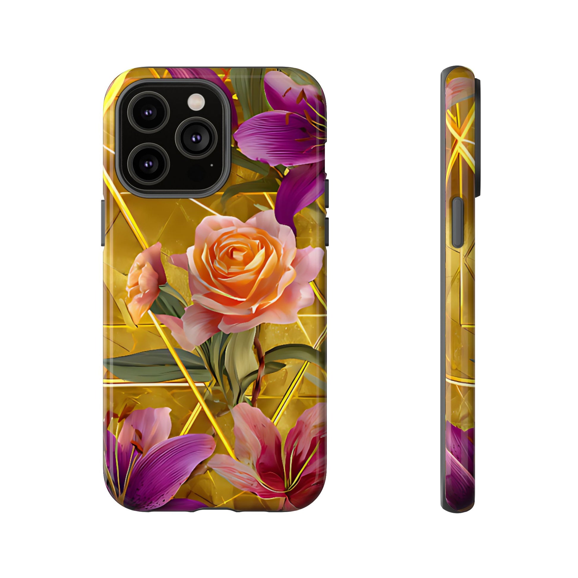 Golden Bloom Elegance Tough Floral Case - [HaveITcased]