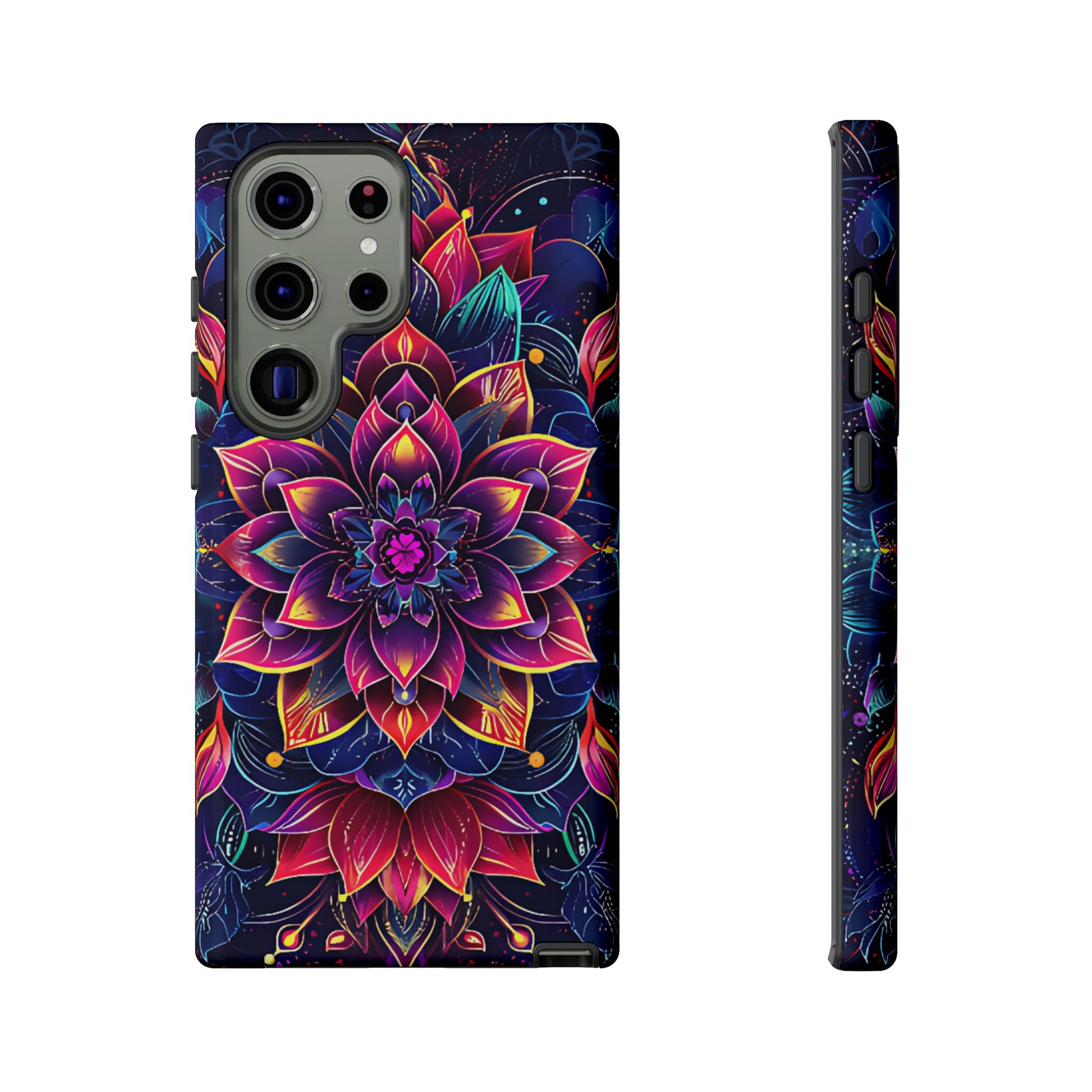 Luminous Lotus Bloom Floral Mandala Pattern Tough Phone Case Cover - [HaveITcased]
