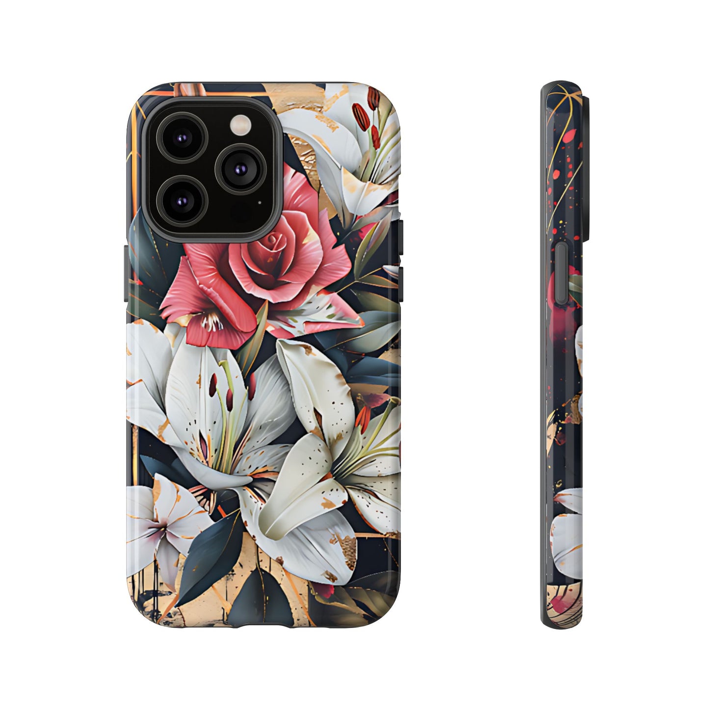 Elegant Floral Design For Phone Case with Red Rose & White Lily Pattern - [HaveITcased]