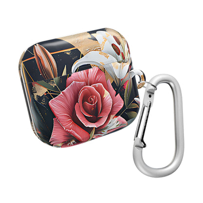 Elegant Floral Design For AirPod Case with Red Rose & White Lily Pattern - [HaveITcased]