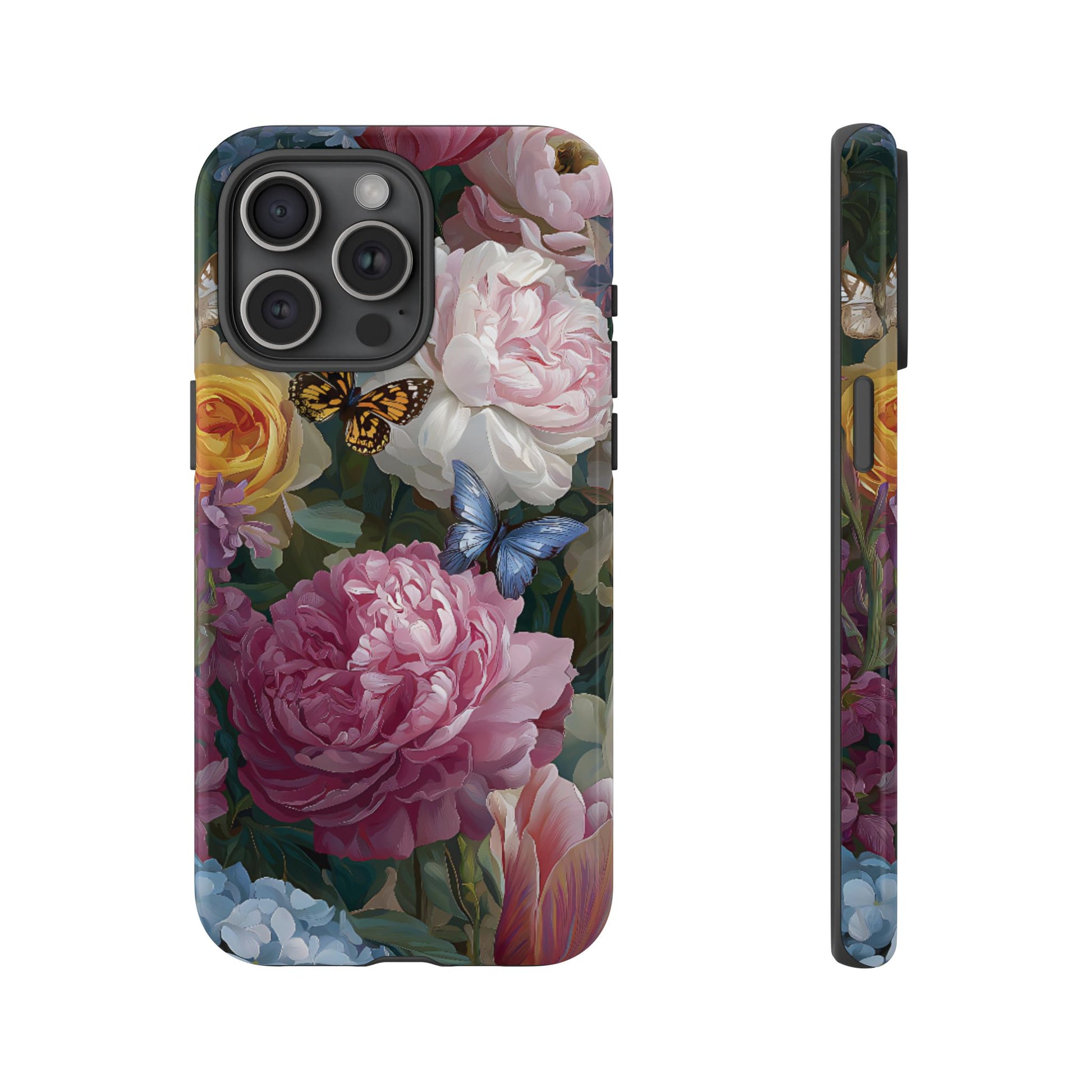 Vintage Peony & Butterfly Tough Floral Phone Case – Protective Slim Cover - [HaveITcased]