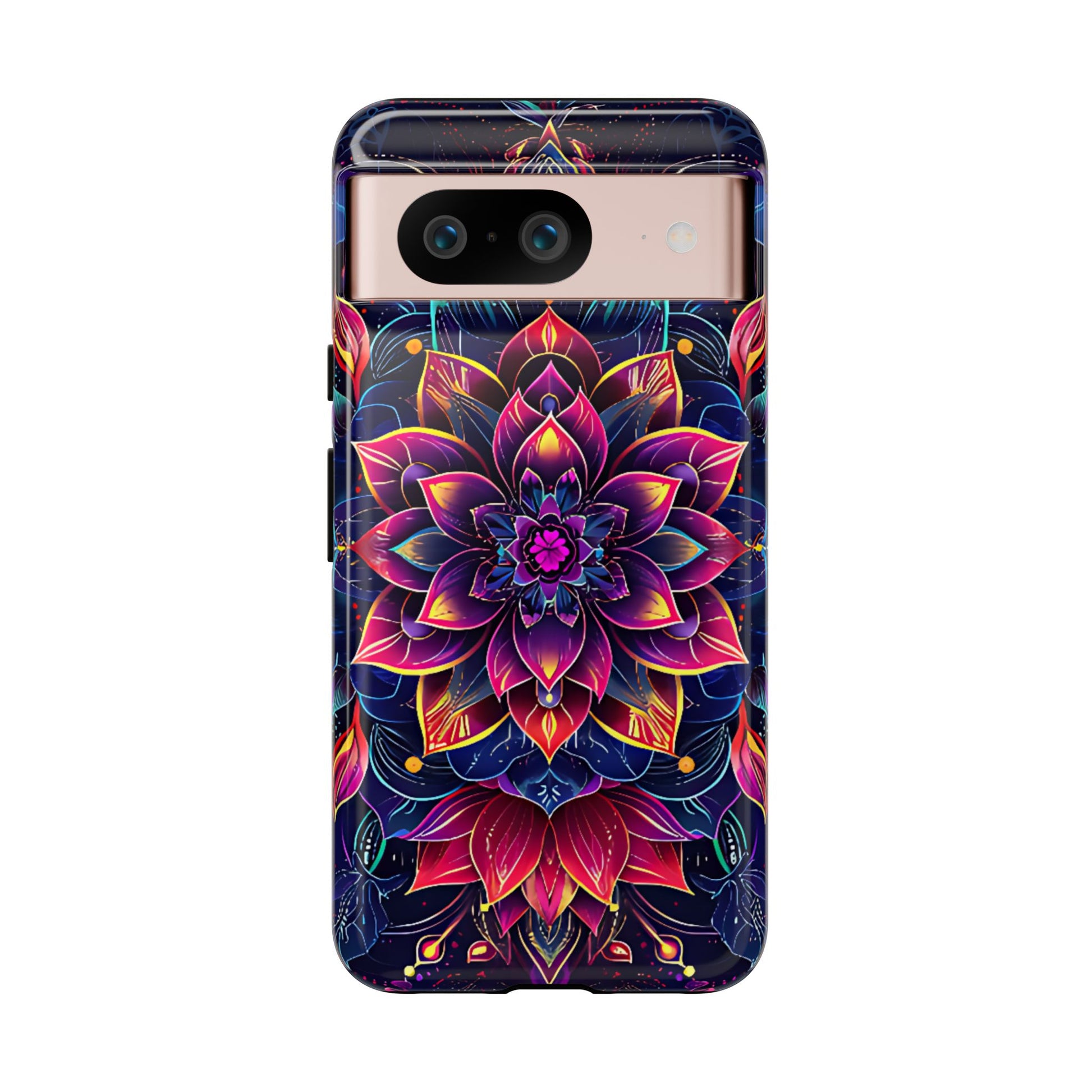 Luminous Lotus Bloom Floral Mandala Pattern Tough Phone Case Cover - [HaveITcased]