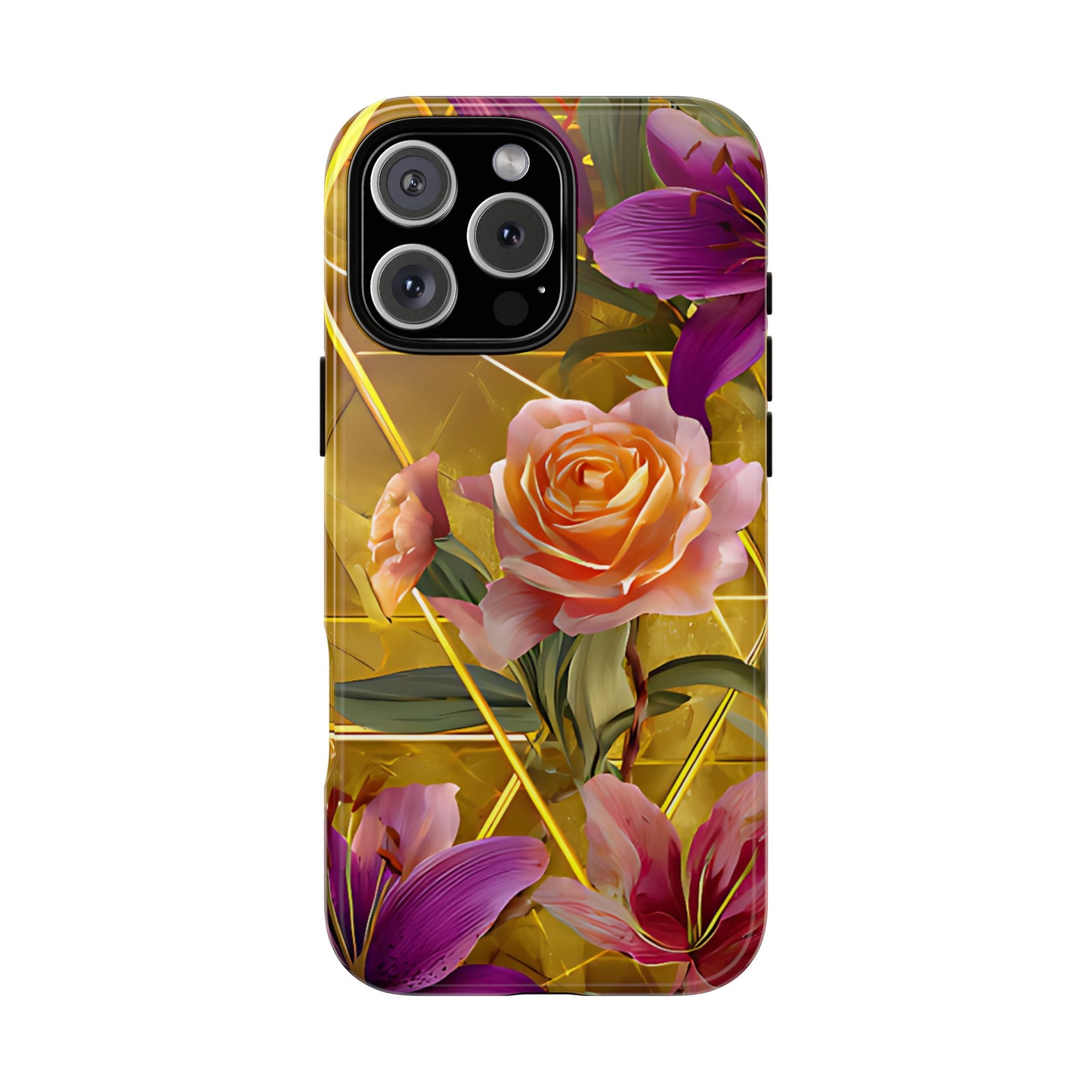 Golden Bloom Elegance Tough Floral Case - [HaveITcased]