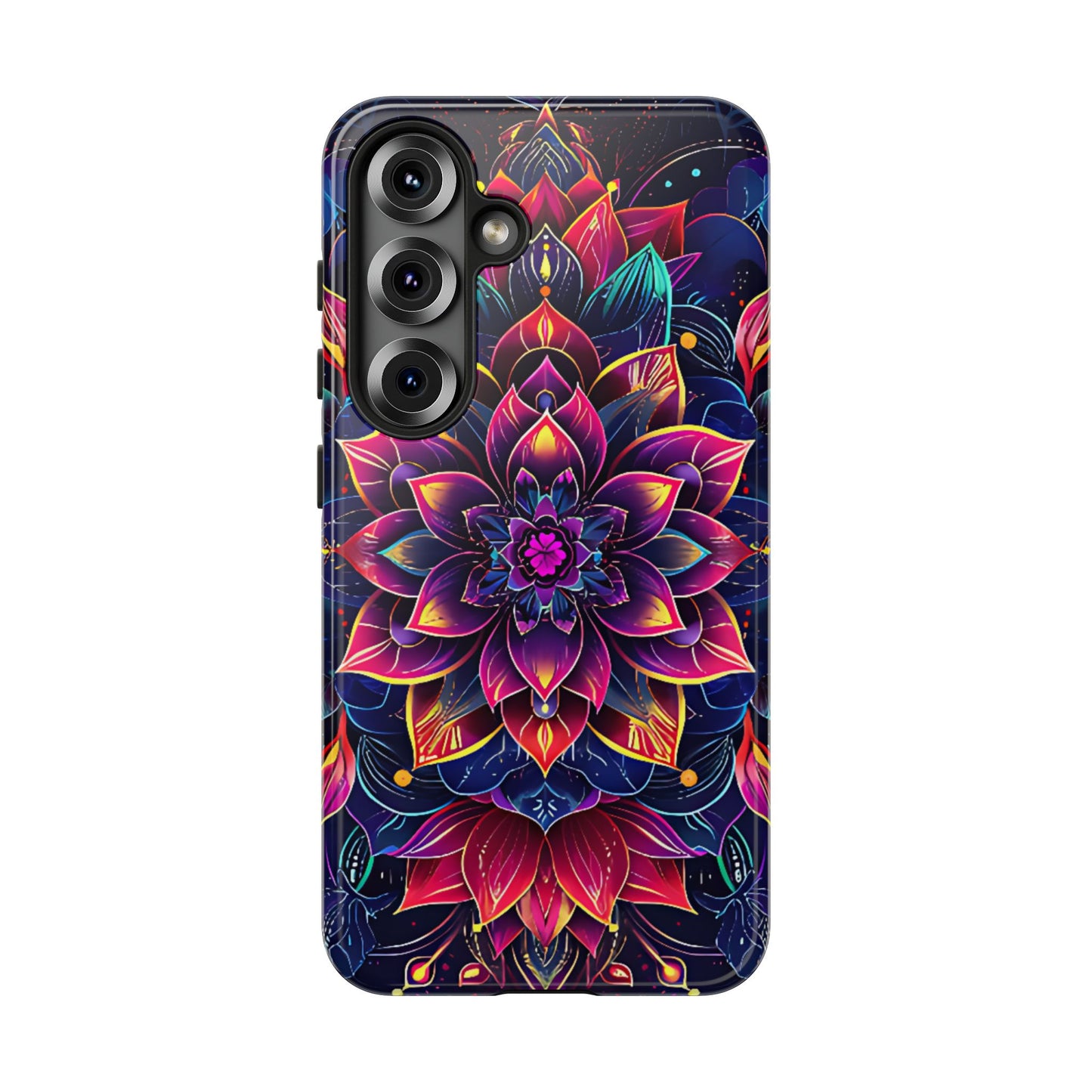 Luminous Lotus Bloom Floral Mandala Pattern Tough Phone Case Cover - [HaveITcased]