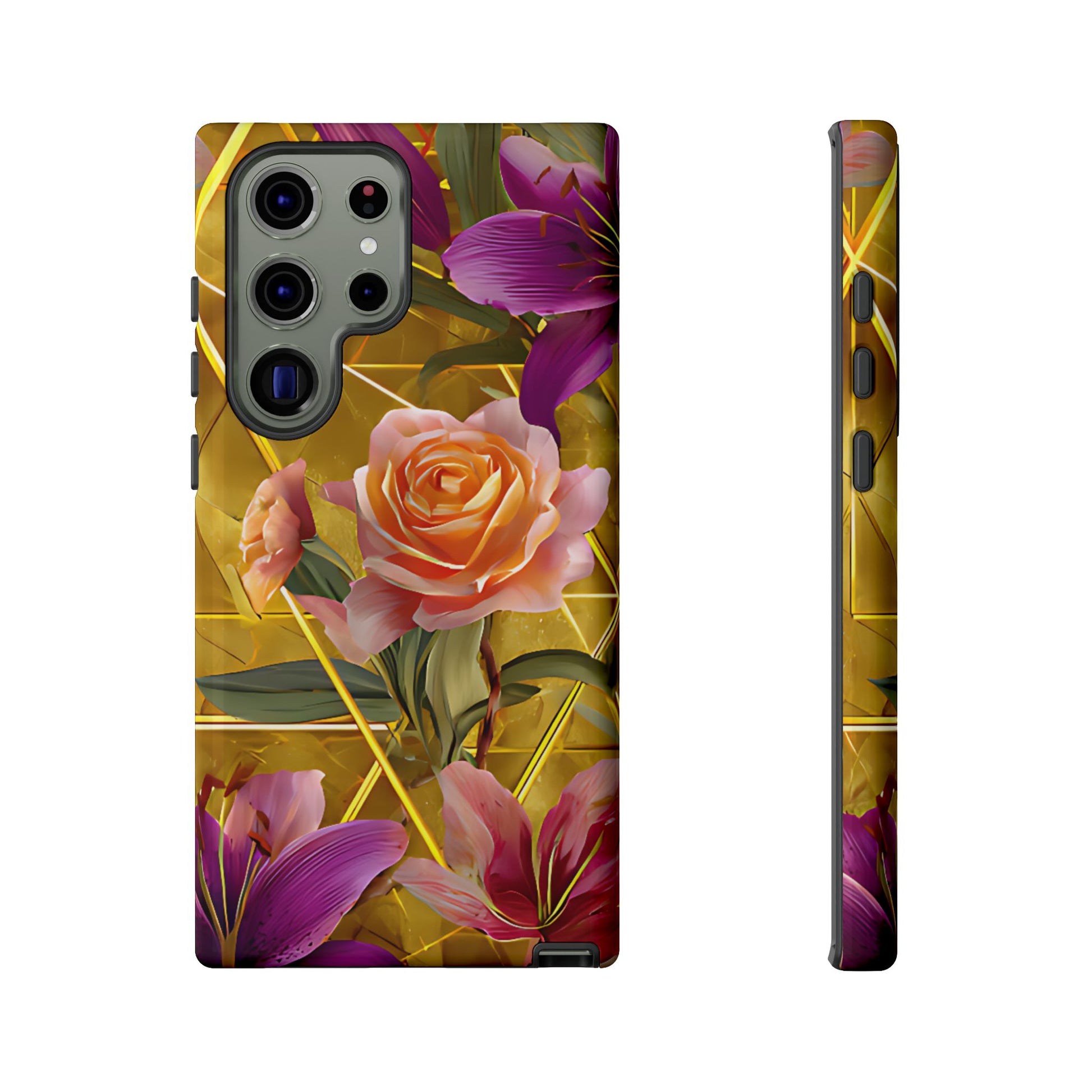 Golden Bloom Elegance Tough Floral Case - [HaveITcased]