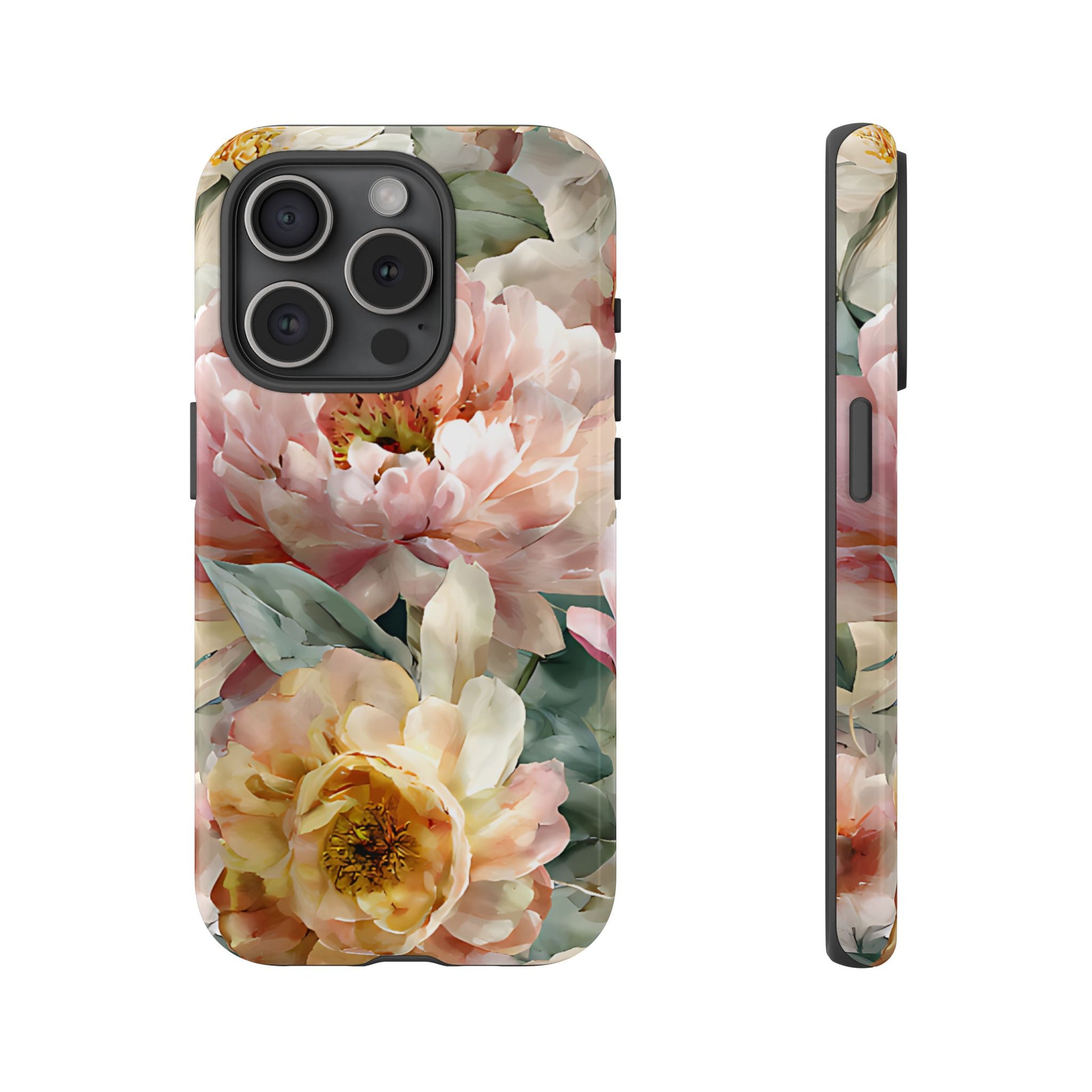 Peony Blossom Floral Phone Tough Case for iPhone, Samsung – Elegant Protective Cover with Pastel Flower - [HaveITcased]